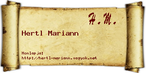 Hertl Mariann névjegykártya